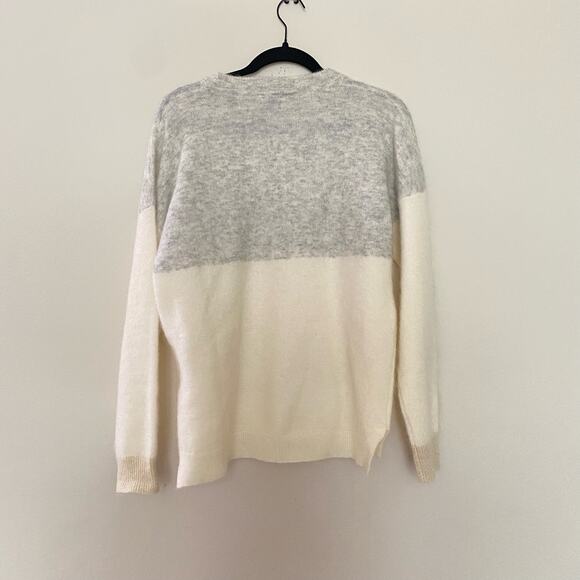 Wrap London two tone Grey and White Mohair Merino Blend sweater US 6 - Picture 2 of 9